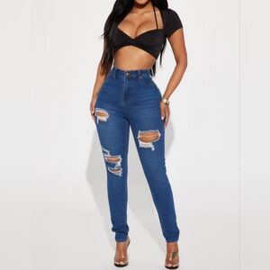 Bedford Booty Sculpting Ripped High Rise Stretch Skinny Jeans